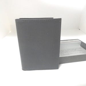 Vintage Men's Black Leather Buxton Wallet, Wexford Trifold, NIB, Credit Cards, Dollar Bills, 1970s-80s