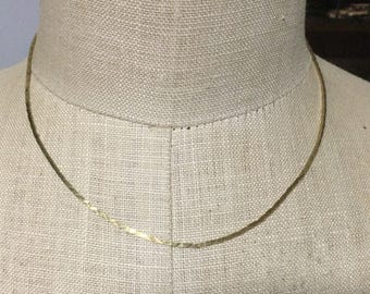 Vintage Gold Cobra Chain Necklace, NOS, Made in Korea, 1970s-80s