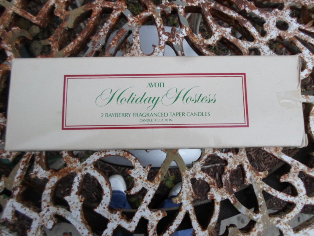 Vintage Avon Christmas Candles 2 Bayberry Holiday Hostess Candlesticks