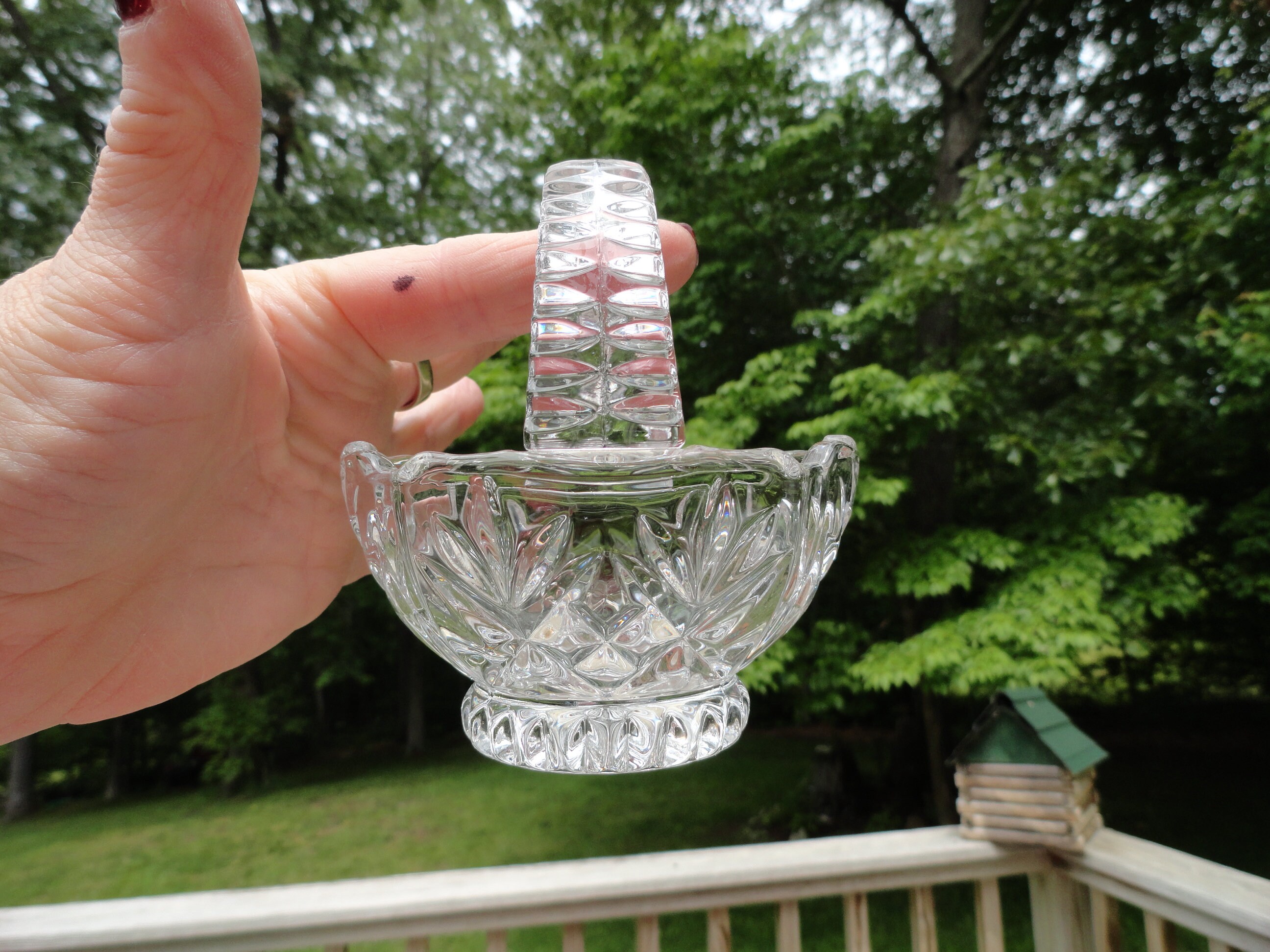 Vintage 1980s Princess House Crystal Basket Small Made in Etsy