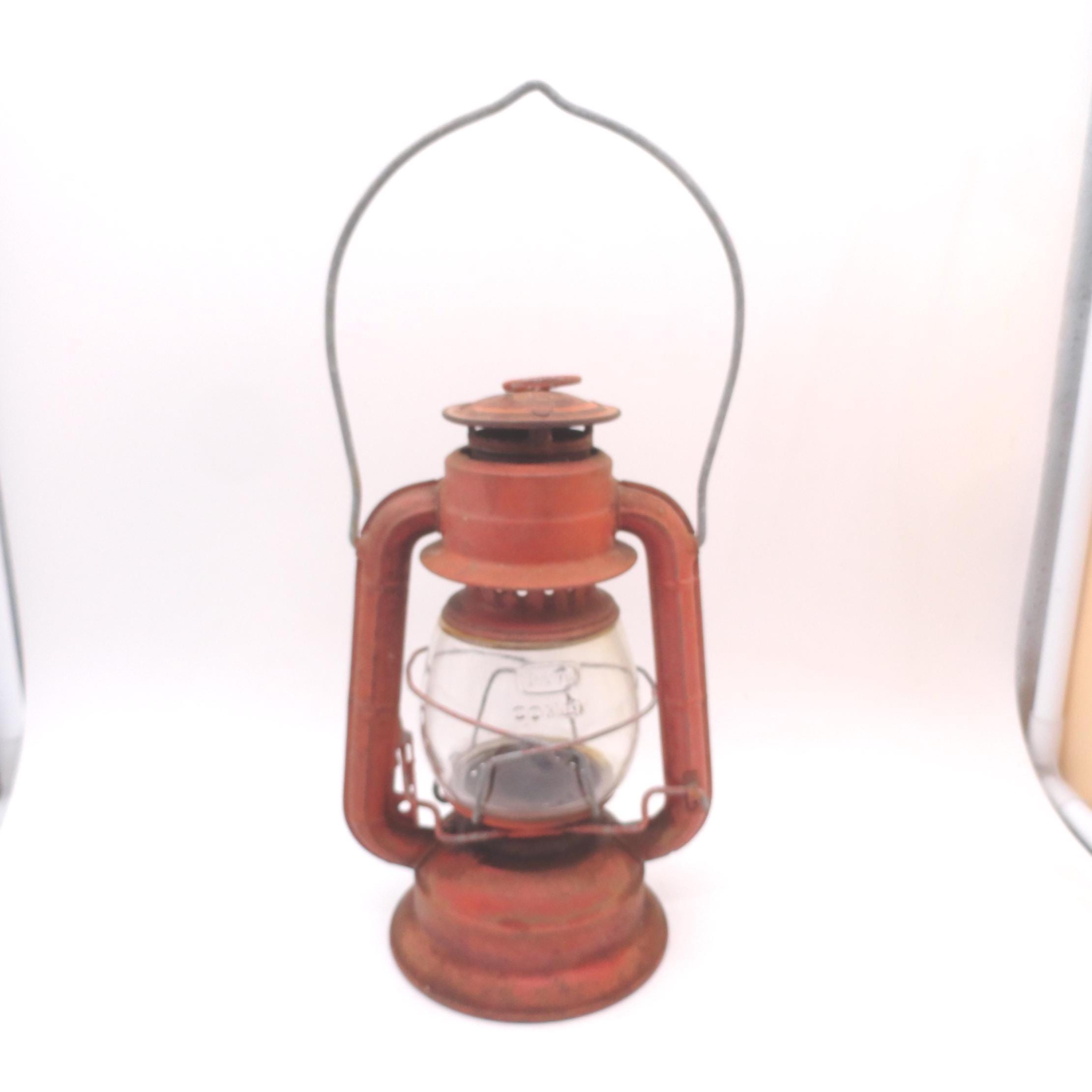 Vintage Dietz Comet Lantern, Small, Faded Red, Hanging, Indoors