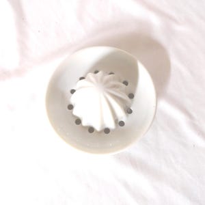 Vintage Milk Glass Citrus Juice Reamer, Small, Round, White