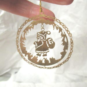 Vintage Gold Christmas Tree Ornament Shiny 1970s 1980s Made in Taiwan Choice of Santa Angel Plain Lightweight Decoration