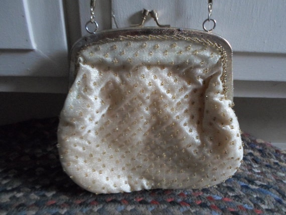 Vintage Women's Regale Gold Purse Fabric & Glass … - image 2