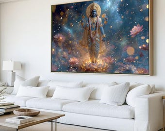 Décoration Murale Toile Aquarelle Divinité Hindoue 30x45 Cm - Impression Haute Qualité Résistante Aux UV - Pour Salon, Chambre, Bureau - Style Bohème Ou Moderne