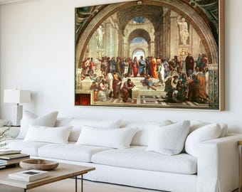 La Escuela de Atenas: Arte en lienzo, decoración de filosofía renacentista