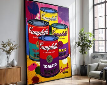 1980s Campbell's Soup Can Label on Can - Original Vintage