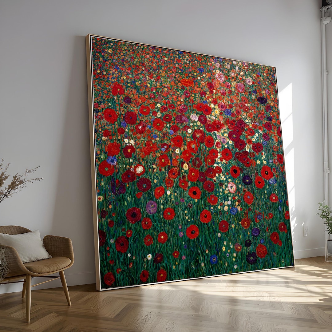 Red Poppies Canvas, Impressionist Floral Garden Wall Art - Etsy