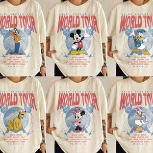 Retro Epcot World Tour Mickey And Friends Shirt, Drink Around The World Shirt, Disney Group Trip Shirt, Epcot Disney World Shirt, Family Tee image 1