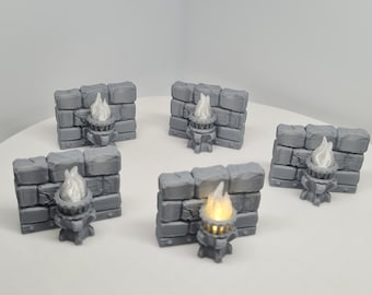 HeroQuest Flickering Brazier Wall Add-on Pack of 5. Including Batteries