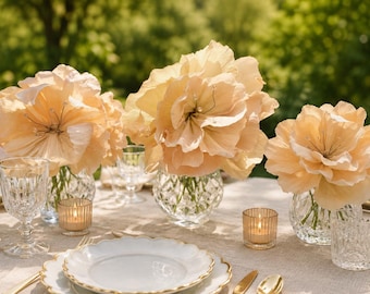 Wedding Table Paper Flower Decorations, Large Crepe Paper Floral Decor Love is in Bloom, Bridal, Baby Shower, Nursery Decor, Garden Birthday