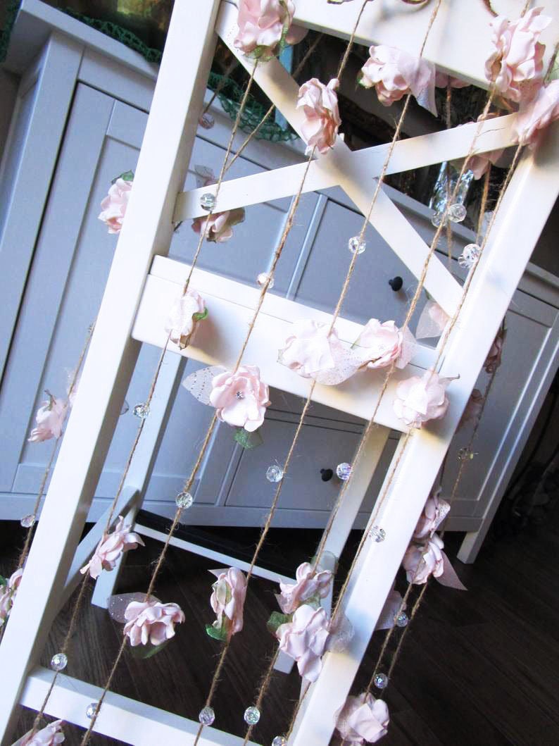 Fabric flower garland Rustic Wedding garland Backdrop | Etsy