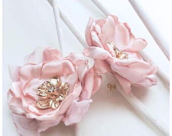 Flower Stud Earrings, Aesthetic Floral Rose Earrings, Bridal Earrings, Jewelry Gifts for Her, Jewelry Accessories, Fabric Flower Earrings