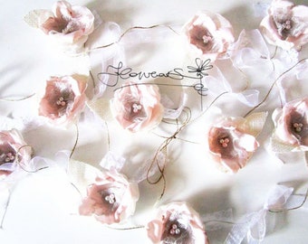 Coquette Blush Flower Garland, Pink Flower Decor, Nursery Decorations, Shabby Chic Decorations, Blush Pink Garland, Hanging Wedding Garland