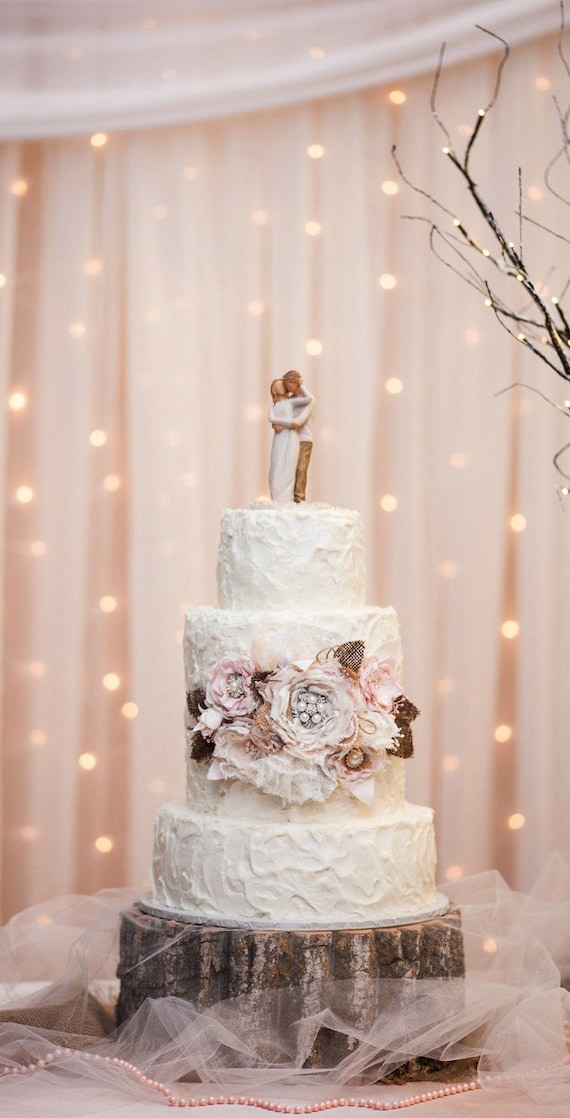 Wedding Cake Sash Rustic Cake Decorations Burlap Cake Etsy
