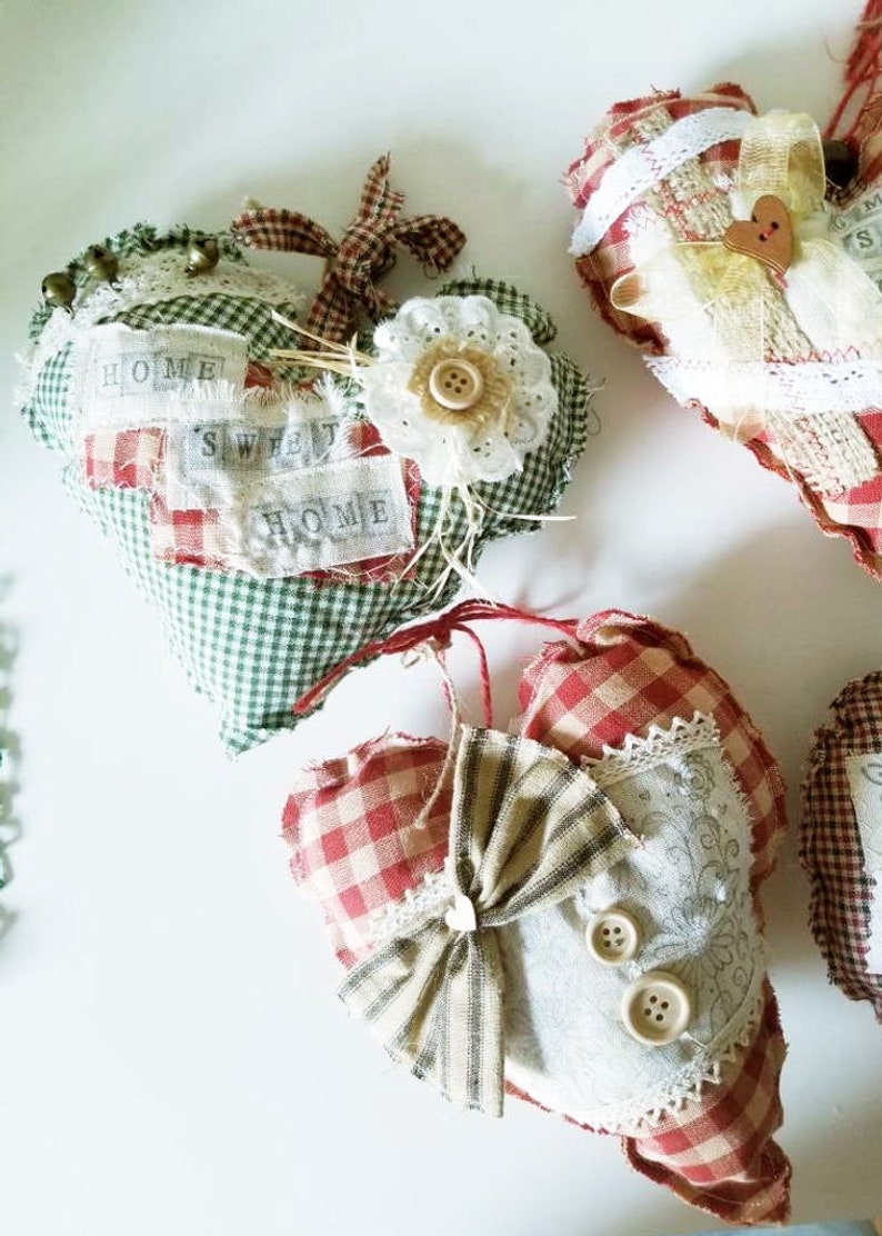 Custom Hanging Hearts for Fall Decorations, Primitive Hearts