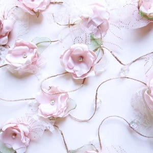 Pink flower garland, Rustic Wedding garland, Backdrop decoration, Shabby chic flower decoration, Blush pink garland, Party decorations