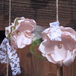 Fabric flower garland, Rustic Wedding garland, Backdrop decoration, Shabby chic flower decoration, Blush pink garland, Party decorations image 7