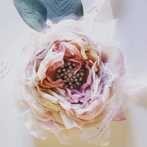 Flower Wrist Corsage, Wedding corsage, Bridesmaids Corsage, Bridal Corsage, Wrist Flower Corsage in Blush, Pink and Ivory Flower Bracelet