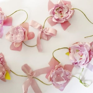 Flower Garland, Pink Floral Garland, Coquette Party Decorations, Wall Flower Decor, Nursery Wall Decor, Baby Shower, Bridal Shower