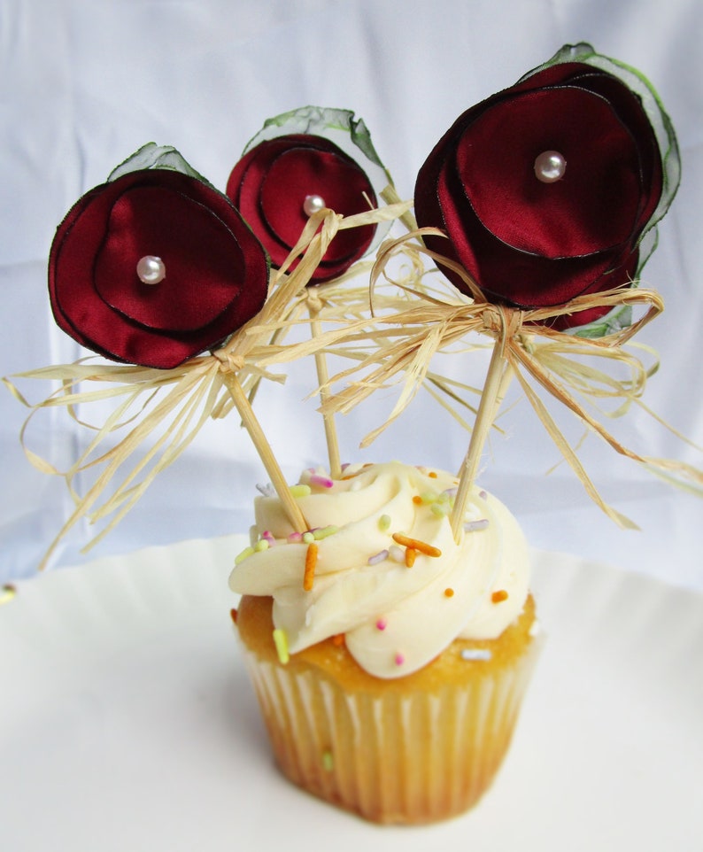 Flower Cupcake Toppers Set Of 3 Flower Picks Cake Decorations Wedding Cake Decor Baby Shower Bridal Shower Flower Decorations Cakes Flower Cupcake Toppers Set Of 3 Flower Picks Cake Decorations Wedding Cake Decor Baby Shower Bridal Shower Flower Decorations Cakes
