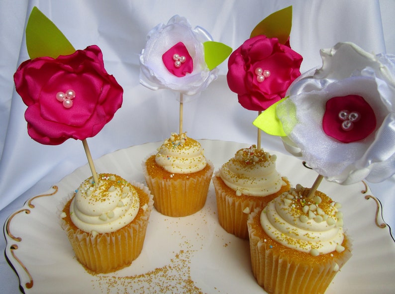 Flower Cupcake Toppers I Cake Floral Decorations I Baby Shower Cupcakes Decor I Bridal Shower I Wedding Cake Decor Flower Cupcake Toppers I Cake Floral Decorations I Baby Shower Cupcakes Decor I Bridal Shower I Wedding Cake Decor