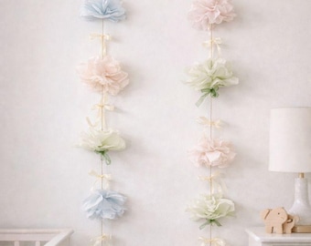 Paper Flower Garlands, Floral Backdrop, Bridal Shower Decorations, Easter Party Flower Decor, Birthday, Baby Shower, Bridal Shower