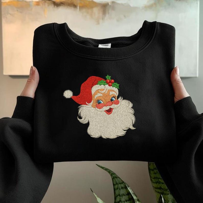 Embroidery Design Rocker Santa Retro Santa Embroidery Design, Vintage Christmas Embroidry File ...