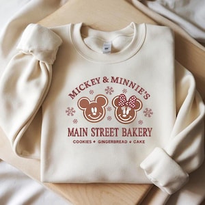 EMBROIDERED Mickey Minnie Gingerbread Embroidery Design, Disney Main Street Bakery Christmas File, Disney Christmas Embroidery Pattern
