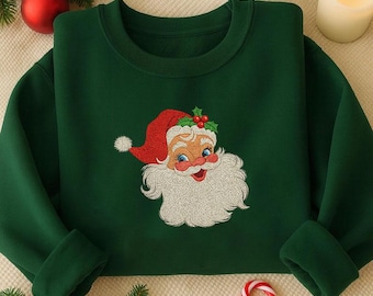 Retro Santa Embroidery Design, Vintage Christmas Embroidry File, Instant Download, Machine Embroidery Design File, 5 sizes