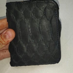 Golden Black Real PYTHON Leather Wallet for Men, Genuine exotic Skin Bifold Wallet, Luxury Anniversary Gift, custom men's Wallet