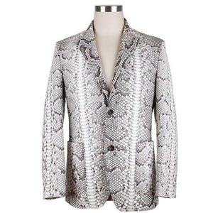 Herren Natürliche Echt Python Gerader Blazer Jacke Mantel Alle Größen