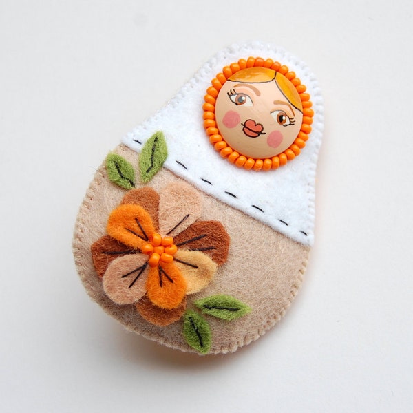 Matryoshka brooch