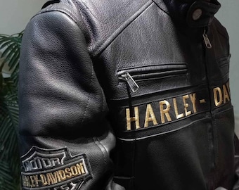 Giacca in pelle Harley Davidson Classic Cruiser da uomo, nera, da motociclista, in vera pelle di vacchetta, abbigliamento da strada, il miglior regalo per lui/lei