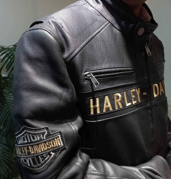 Harley Davidson Classic Cruiser Leather Jacket Men Black