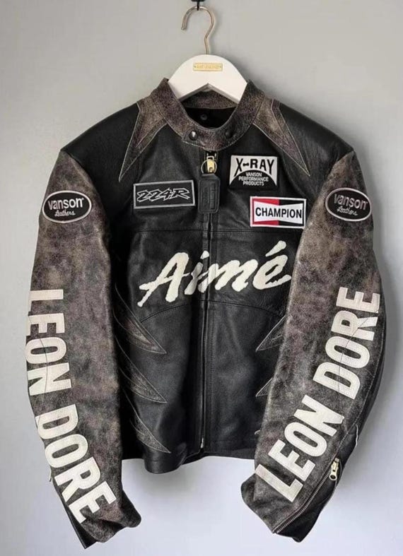 Aime Leon Dore X Vanson Leather Biker Jacket Vintage Inspired