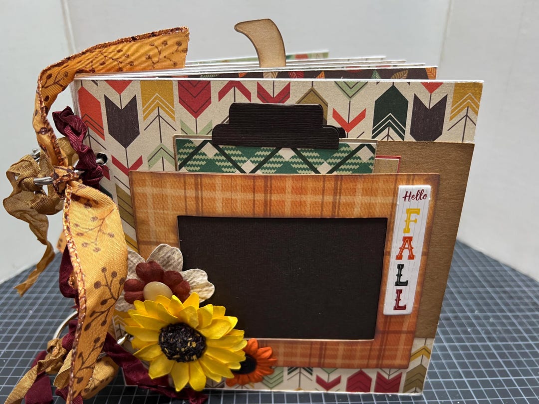 Fall Scrapbook Premade Pages Chipboard Book- 6 X 6 Scrapbook Album ...