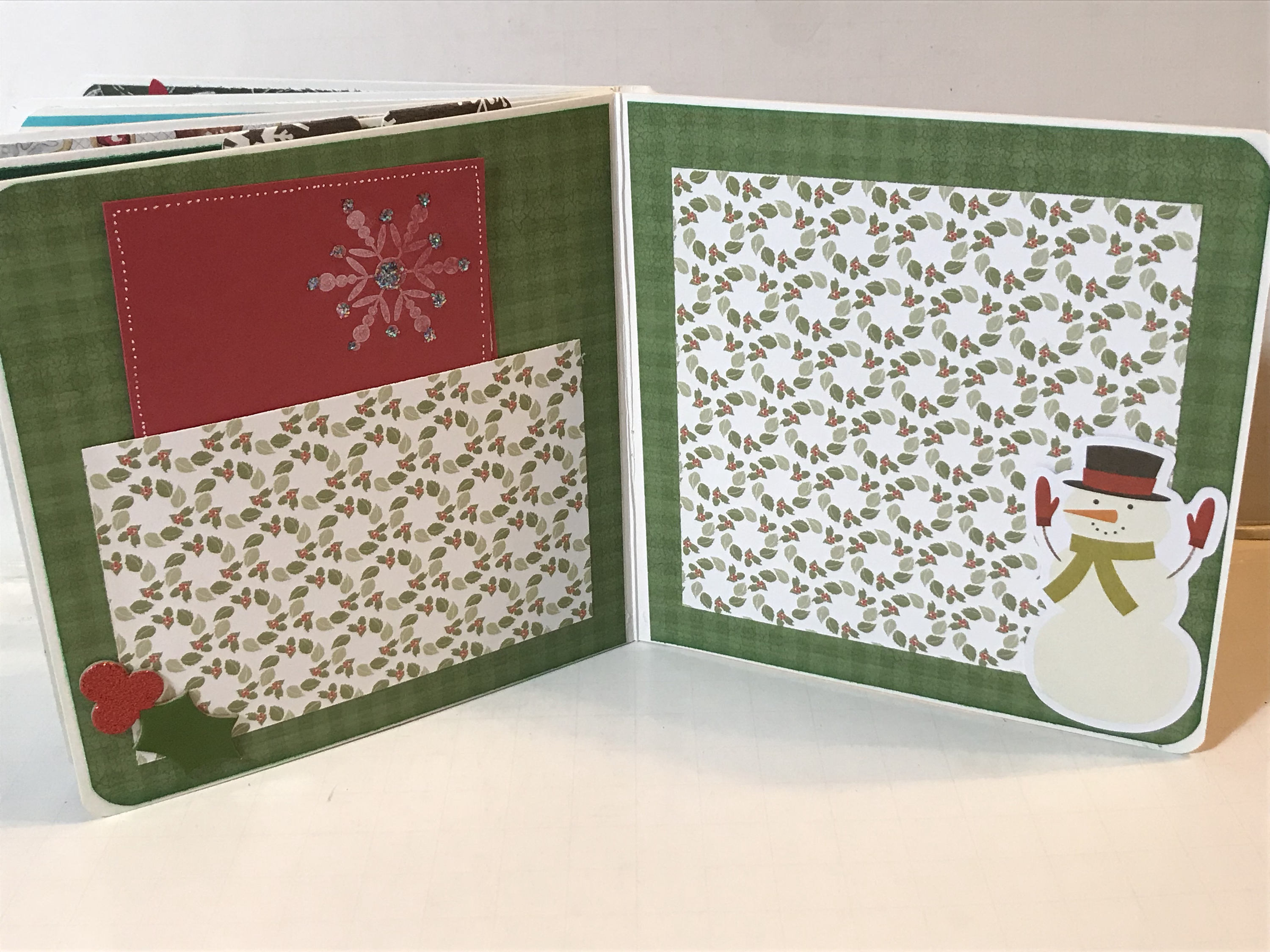 Christmas Scrapbook Premade Pages Chipboard Book- 5 X 5 Scrapbook Album ...