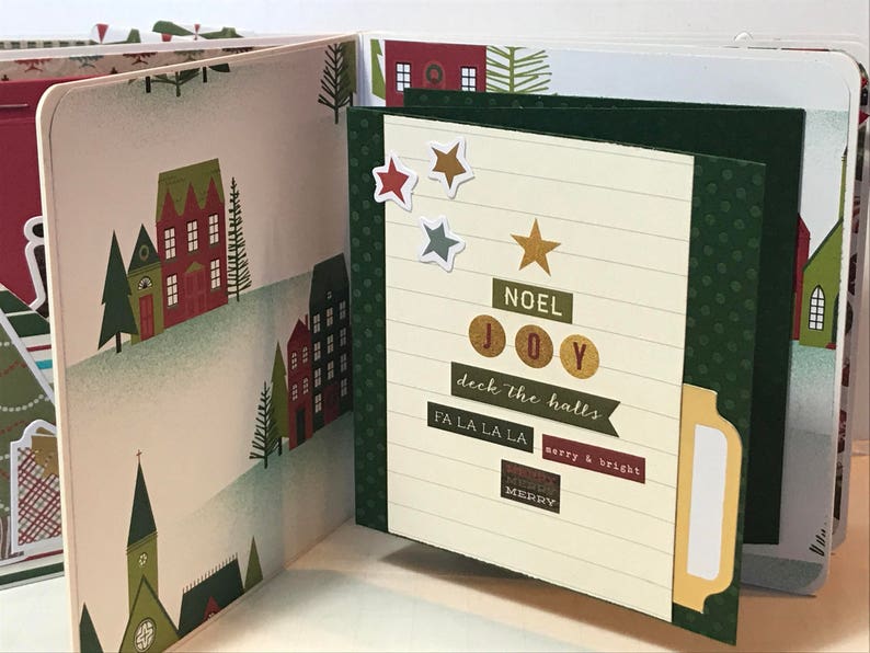 Christmas Scrapbook Premade Pages Chipboard Book 5 X 5 - Etsy