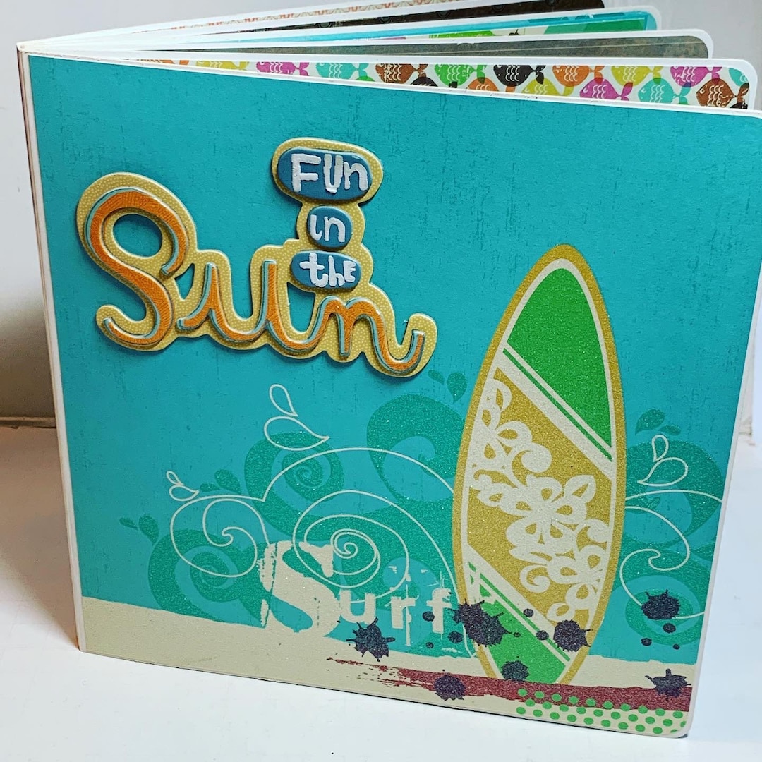 Vacation Scrapbook Premade Pages Chipboard Hawaii Beach - 8 X 8 Summer ...