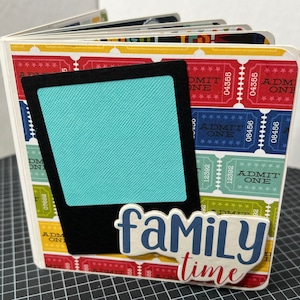 Family mini album scrapbook premade chipboard book- 5 x 5 memories heritage