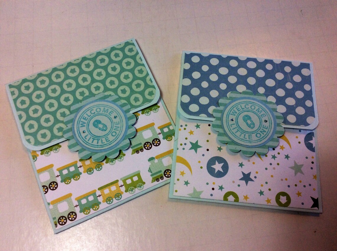 Two Baby Gift Card Holders Baby Shower, Baptism, Baby Boy Etsy