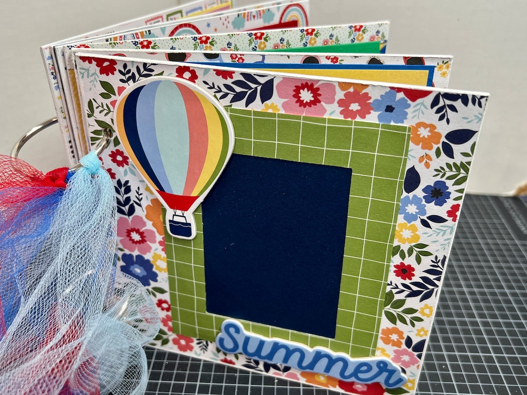 Summer Scrapbook Premade Pages Chipboard Book- 6 X 6 Scrapbook Album ...