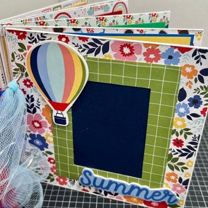 Summer scrapbook premade pages chipboard book- 6 x 6 scrapbook album travel memories family  vacation