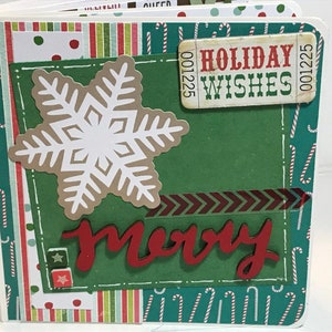 Christmas Mini Album Scrapbook Premade Pages Chipboard Book- 5 X 5 ...