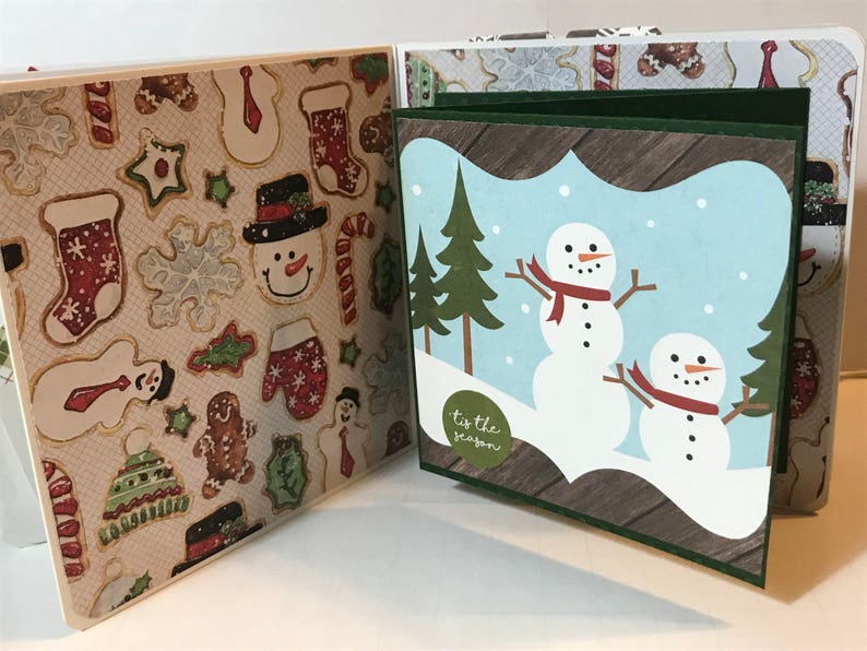 Christmas Scrapbook Premade Pages Chipboard Book- 5 X 5 Scrapbook Album ...