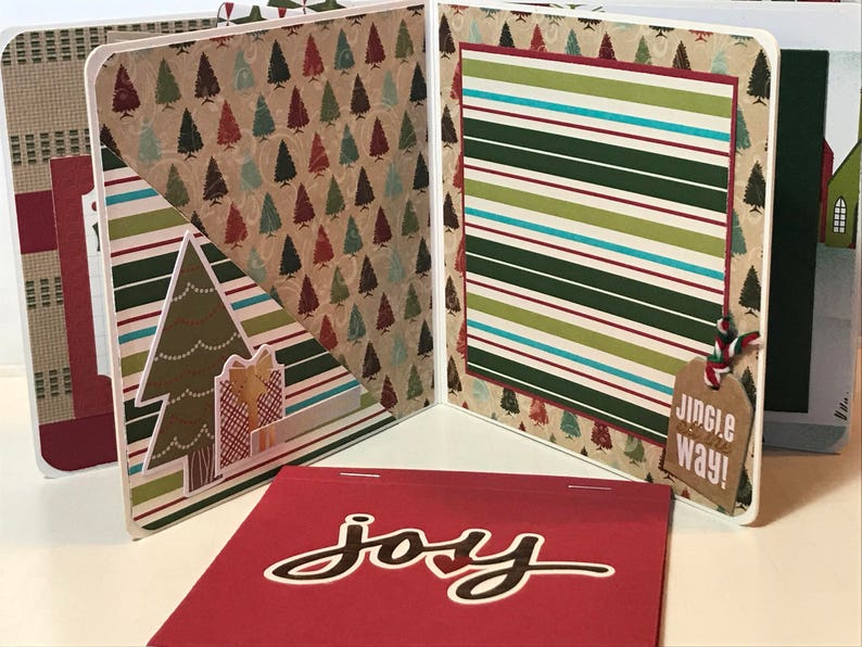 Christmas Scrapbook Premade Pages Chipboard Book- 5 X 5 Scrapbook Album ...