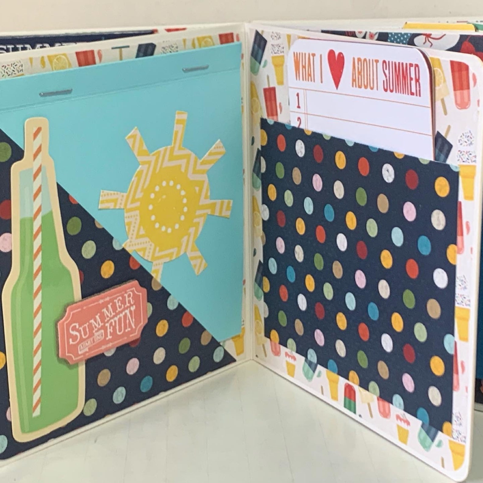 Summer Scrapbook Premade Pages Chipboard Book- 5x5 Album Swimming ...
