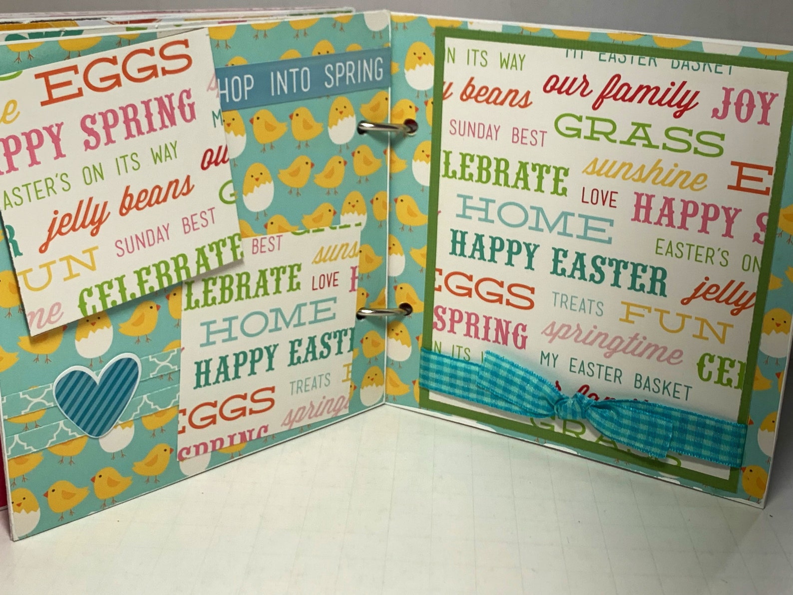 Easter Scrapbook Premade Pages Chipboard Book- 5 1/2 X 5 1/2 Mini Album ...