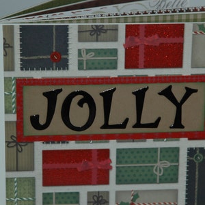 Christmas premade pages chipboard book- 8 x 8 JOLLY scrapbook album